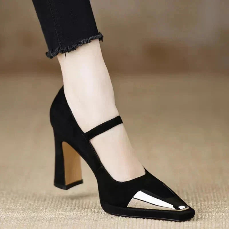Brown Mora elegant pumps by THE WHITMORE FAMILY, stylish sandal with a sleek design and comfortable fit.