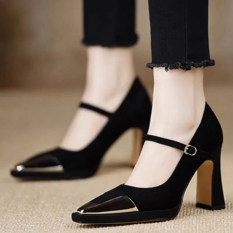 Brown Mora elegant pumps by THE WHITMORE FAMILY, stylish sandal with a sleek design and comfortable fit.