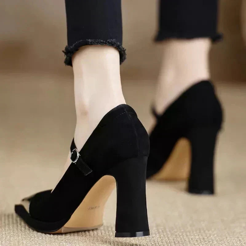 Brown Mora elegant pumps by THE WHITMORE FAMILY, stylish sandal with a sleek design and comfortable fit.