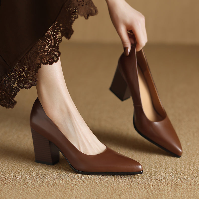 Brown Verona elegant pumps by THE WHITMORE FAMILY, stylish sandal with sleek design and comfortable heel.