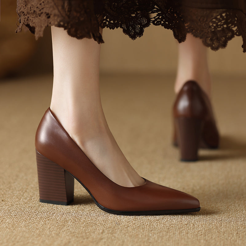 Brown Verona Elegant Pumps by THE WHITMORE FAMILY, stylish sandal with a sleek design and comfortable fit.