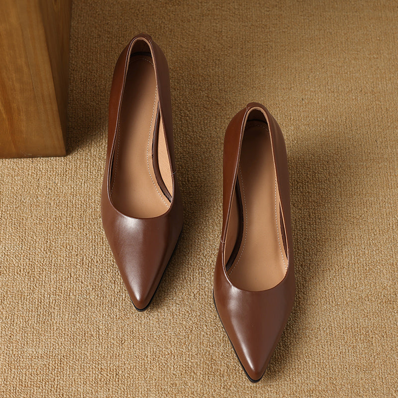 Brown Verona Elegant Pumps by THE WHITMORE FAMILY, stylish sandal with a sleek design and comfortable fit.