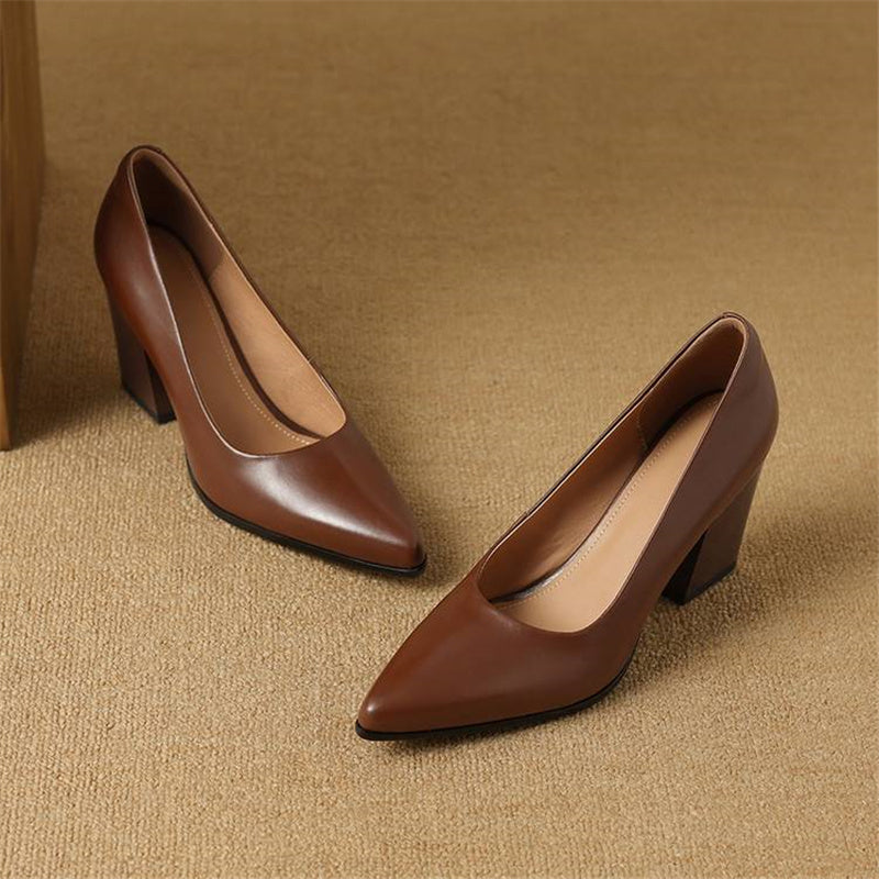 Brown Verona Elegant Pumps by THE WHITMORE FAMILY featuring stylish sandal design and sleek silhouette