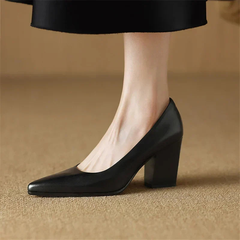Brown Verona Elegant Pumps by THE WHITMORE FAMILY featuring stylish sandal design and comfortable fit.