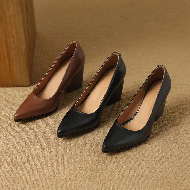 Brown Verona elegant pumps by THE WHITMORE FAMILY, stylish sandal with a sleek design and comfortable fit.