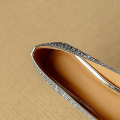 Gold glitter pumps from THE WHITMORE FAMILY, Gloria sandal with elegant design and shiny finish, perfect for stylish occasions.