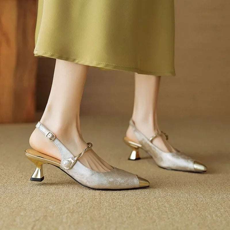 Green THE WHITMORE FAMILY Karen Fine Elegant Pumps sandal with sleek design and comfortable fit.