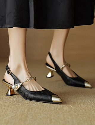 Green Karen elegant pumps by THE WHITMORE FAMILY, stylish women's sandal with a refined design and comfortable fit.