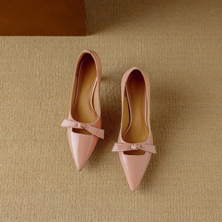 Pink leather sandal called Elayna by THE WHITMORE FAMILY featuring elegant design and comfortable heel for stylish wear.