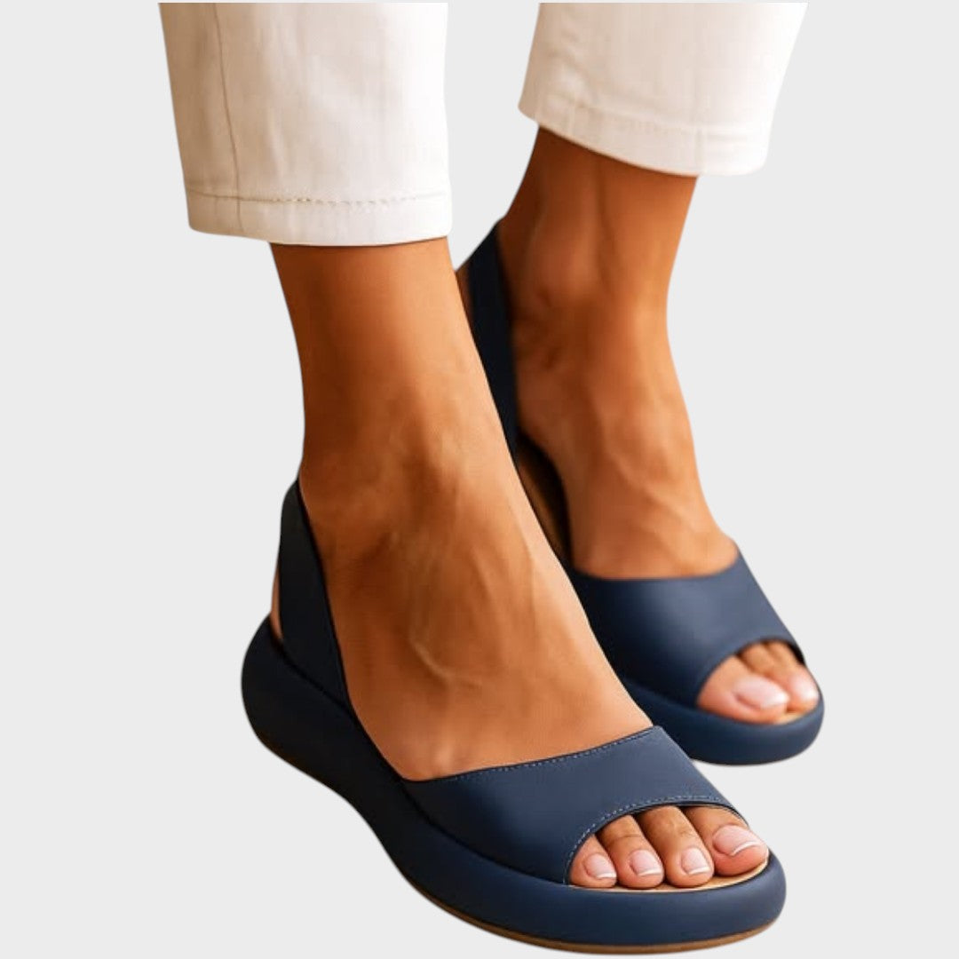 Yellow Caryzzaa™ orthopedic sandals by THE WHITMORE FAMILY, featuring cushioned straps and supportive sole for comfortable wear.
