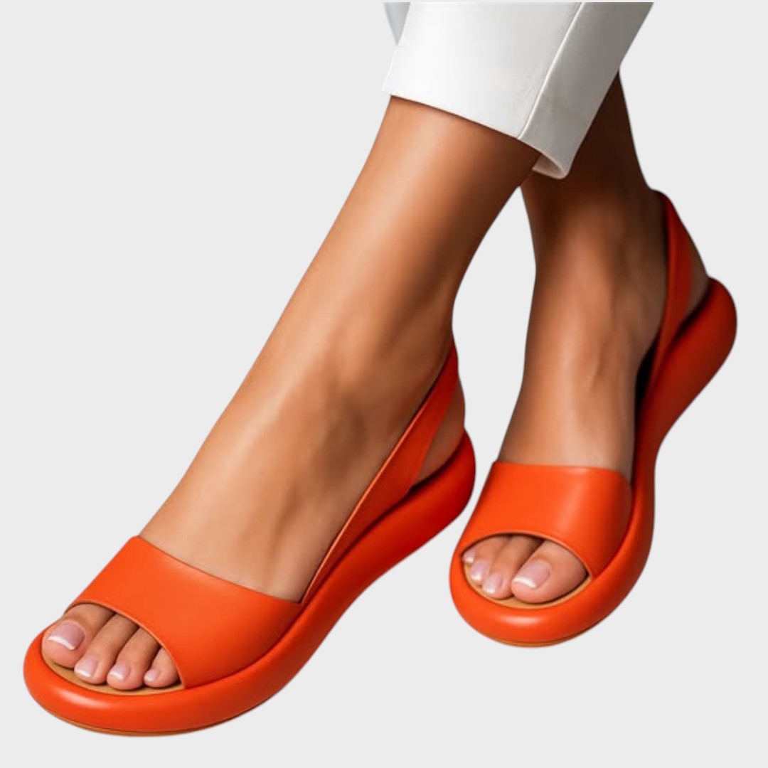 Yellow Caryzzaa™ orthopedic sandals by THE WHITMORE FAMILY, featuring supportive straps and cushioned soles for comfortable wear.