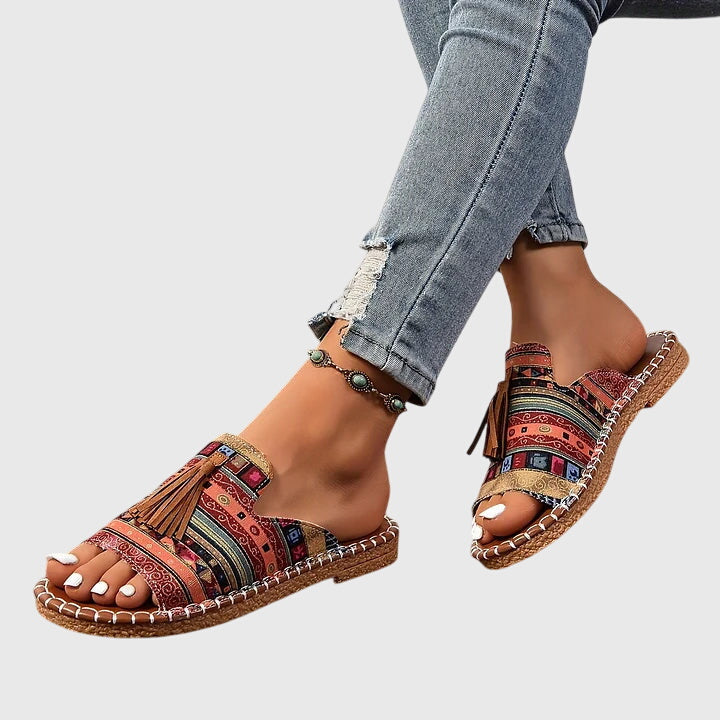 Lorraine™ orthopedic sandals by THE WHITMORE FAMILY featuring comfortable straps and supportive soles.