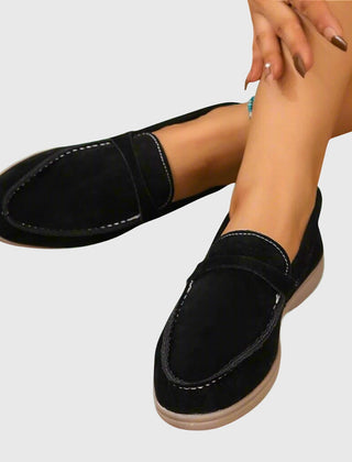 Camel orthopedic loafers named Molly by THE WHITMORE FAMILY, featuring comfortable slip-on shoes with supportive design.