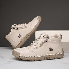 Dark green Mathilde™ ergonomic support sneakers by THE WHITMORE FAMILY, featuring cushioned soles and supportive design.
