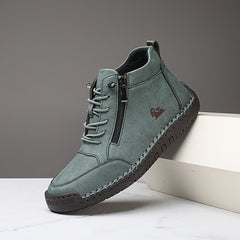 Dark green Mathilde ergonomic support sneakers by THE WHITMORE FAMILY, showcasing comfortable, stylish shoes with supportive design.