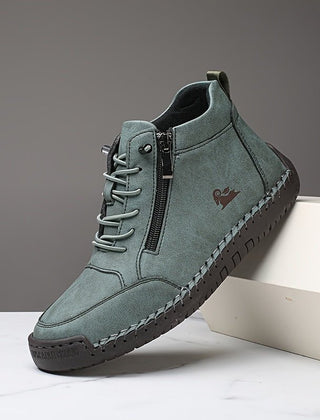 Dark green Mathilde ergonomic support sneakers by THE WHITMORE FAMILY, showcasing comfortable, stylish shoes with supportive design.