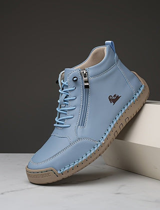 Dark green Mathilde ergonomic support sneakers by THE WHITMORE FAMILY, showcasing their comfortable, supportive shoe design.