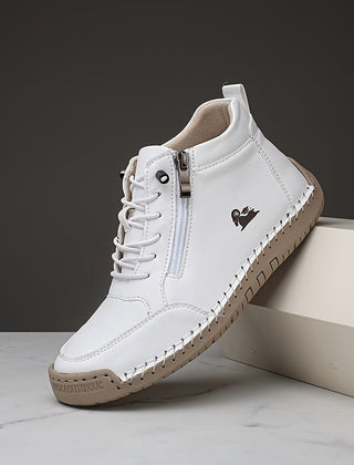 Dark green Mathilde™ ergonomic support sneakers by THE WHITMORE FAMILY, featuring cushioned insoles and supportive design.