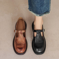 Brown Matea Elegant Mary Janes by THE WHITMORE FAMILY, stylish shoes with a classic design and comfortable fit.