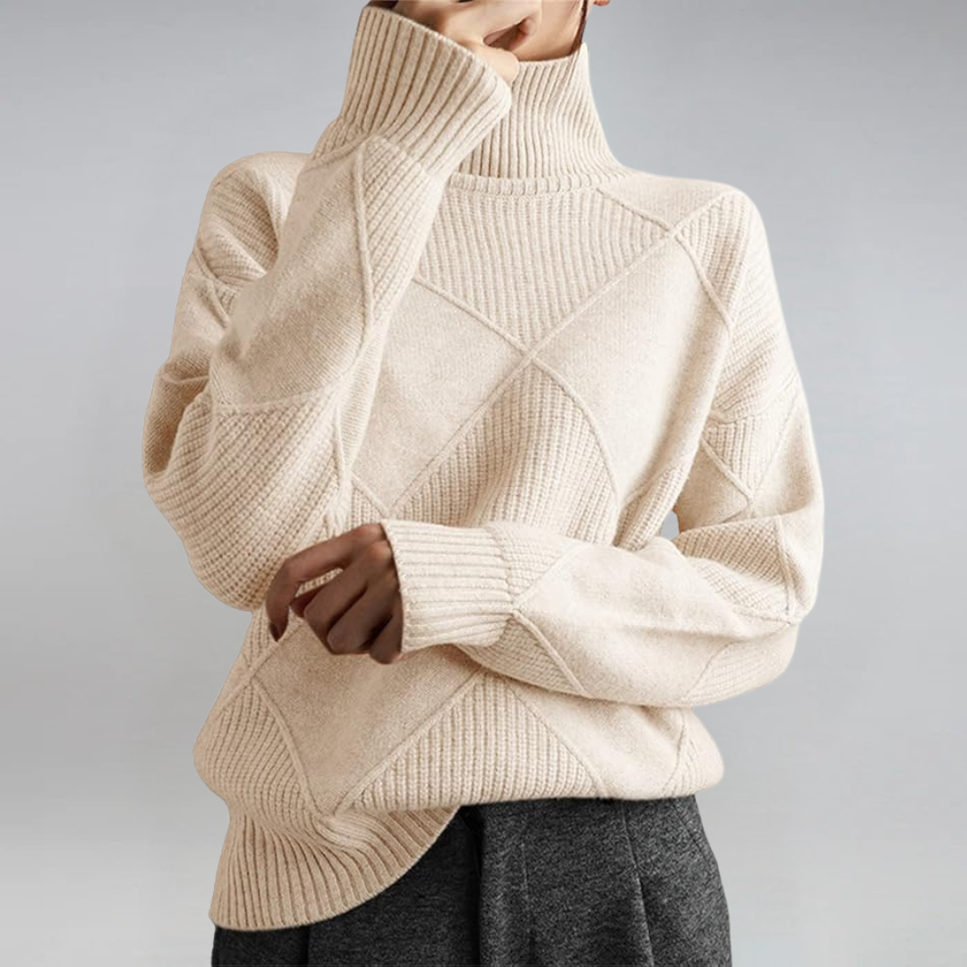 Lauren™ Luxe Turtleneck Sweater by THE WHITMORE FAMILY, soft knit fabric in a classic turtleneck design, shown in a cozy, stylish fit.