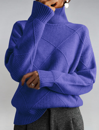 Lauren™ Luxe Turtleneck Sweater by THE WHITMORE FAMILY, soft knit sweater in a cozy fit, shown in a neutral color.