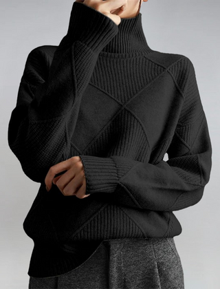 Lauren™ Luxe Turtleneck Sweater by THE WHITMORE FAMILY, featuring a cozy knit design in a stylish turtleneck style.