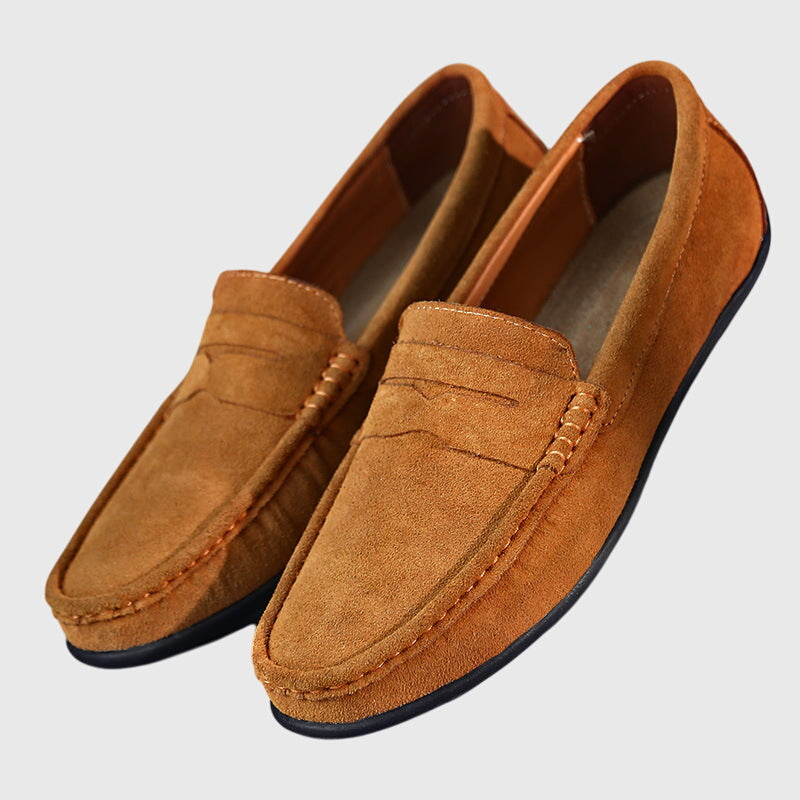 Tan Rosaly orthopedic loafers by THE WHITMORE FAMILY featuring comfortable slip-on design and supportive sole.