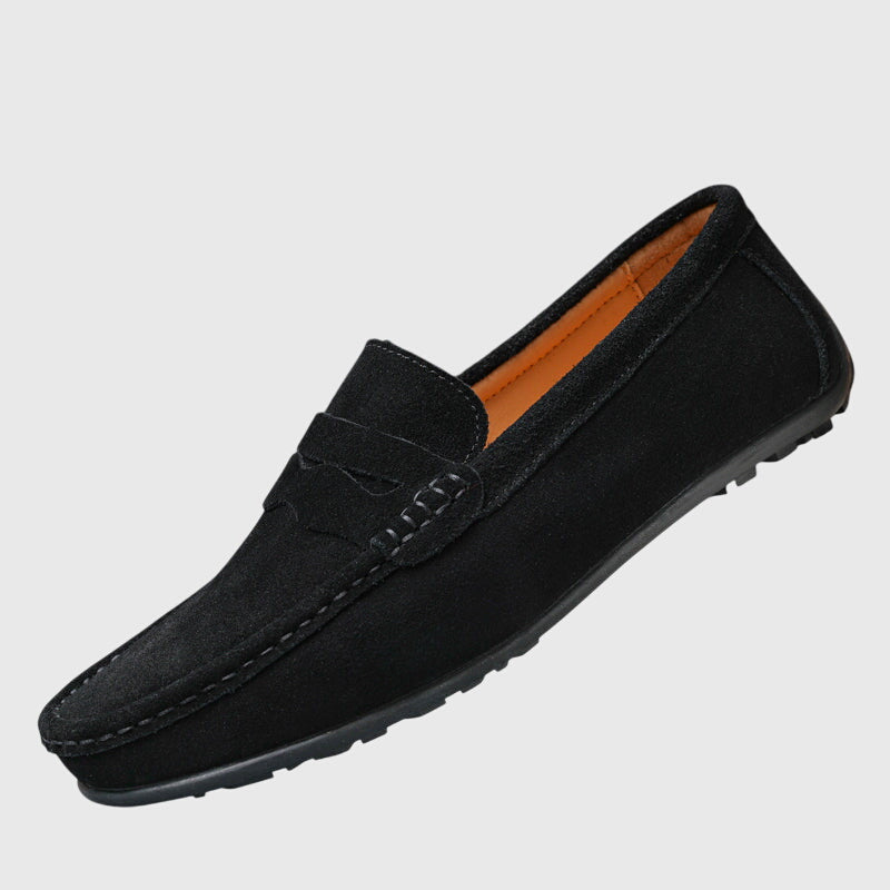 Tan Rosaly orthopedic loafers by THE WHITMORE FAMILY, featuring supportive design and classic slip-on style.