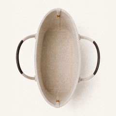 Espresso Colette Wool Tote bag from THE WHITMORE FAMILY, featuring a spacious interior and stylish design.