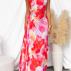 Yanira pleated one-shoulder wedding guest dress by THE WHITMORE FAMILY, stylish evening dress with elegant design.
