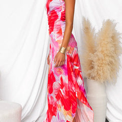 Yanira pleated one-shoulder wedding guest dress by THE WHITMORE FAMILY, stylish and elegant for special occasions.