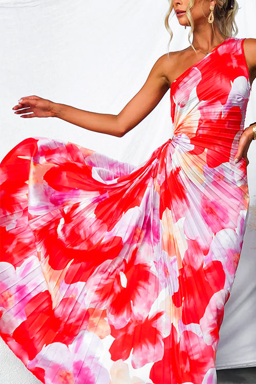 Yanira pleated one-shoulder wedding guest dress by THE WHITMORE FAMILY, stylish and elegant for special occasions.