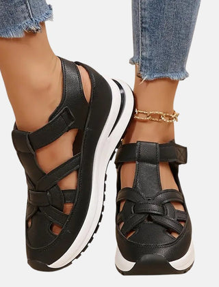 White Aveta™ orthopedic sandals by THE WHITMORE FAMILY featuring supportive straps and cushioned soles.
