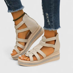 White Kendall™ Orthopedic Strass Sandals by THE WHITMORE FAMILY, featuring comfortable straps and stylish design.