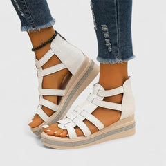 Kendall™ orthopedic Strass sandals by THE WHITMORE FAMILY, white with decorative straps, designed for comfort and style.