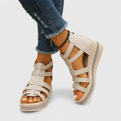 Kendall™ Orthopedic Strass Sandals by THE WHITMORE FAMILY, white leather sandals with decorative strass embellishments and supportive design.
