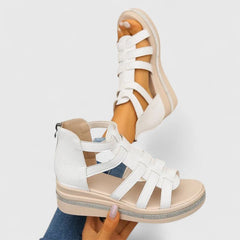 Kendall™ Orthopedic Strass Sandals by THE WHITMORE FAMILY, white sandals with strass embellishments and supportive orthopedic sole.