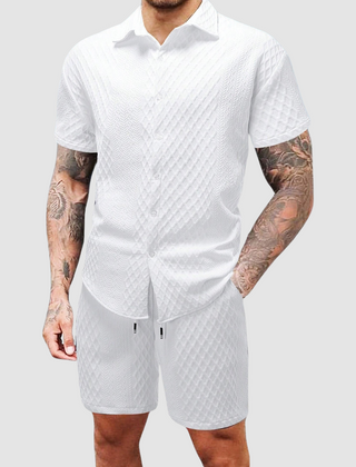 White Ramsey™ Casual Cruise Set by THE WHITMORE FAMILY, featuring comfortable, stylish clothing for relaxed outings.