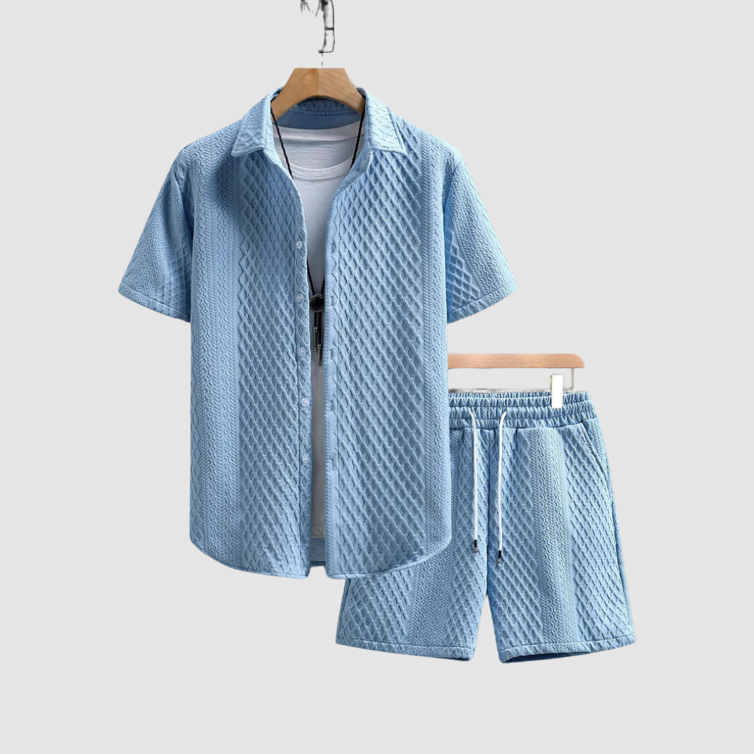 White Ramsey™ Casual Cruise Set by THE WHITMORE FAMILY, featuring comfortable loungewear with a relaxed fit and stylish design.