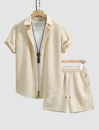 White Ramsey™ Casual Cruise Set by THE WHITMORE FAMILY displayed on a model, featuring relaxed casual clothing perfect for comfortable outings.