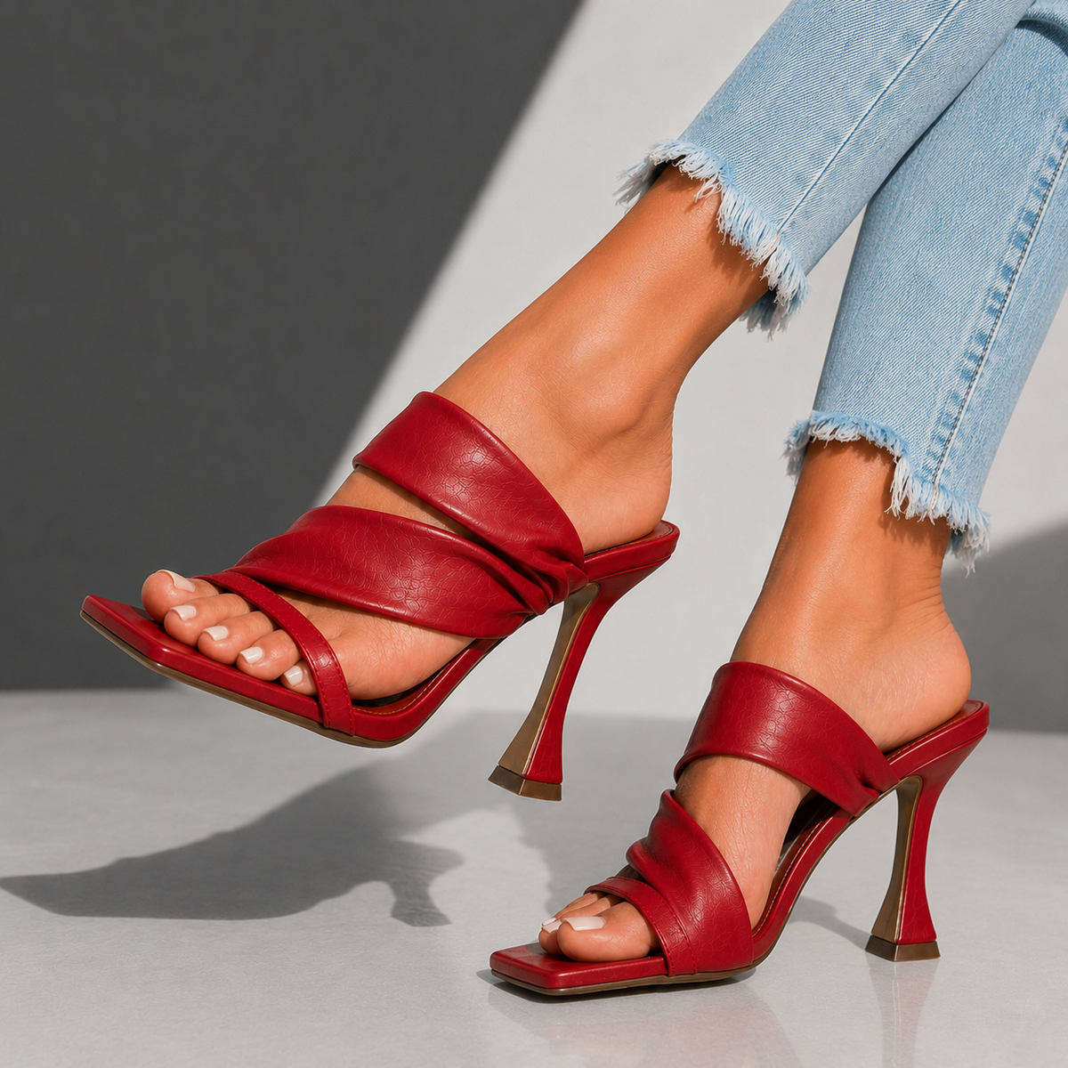 Serena Vale Strap Heels by The Whitmore Family, showcasing stylish beige high-heeled shoes with ankle straps on a neutral background