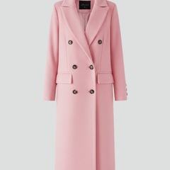 Beige women’s coat with lapel collar and button fastening by THE WHITMORE FAMILY, stylish outerwear for women.