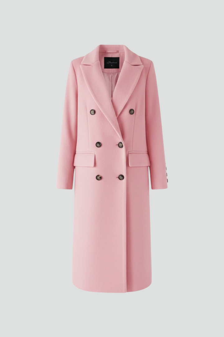 Women’s coat with lapel collar and button fastening by THE WHITMORE FAMILY, featuring a stylish and tailored design.
