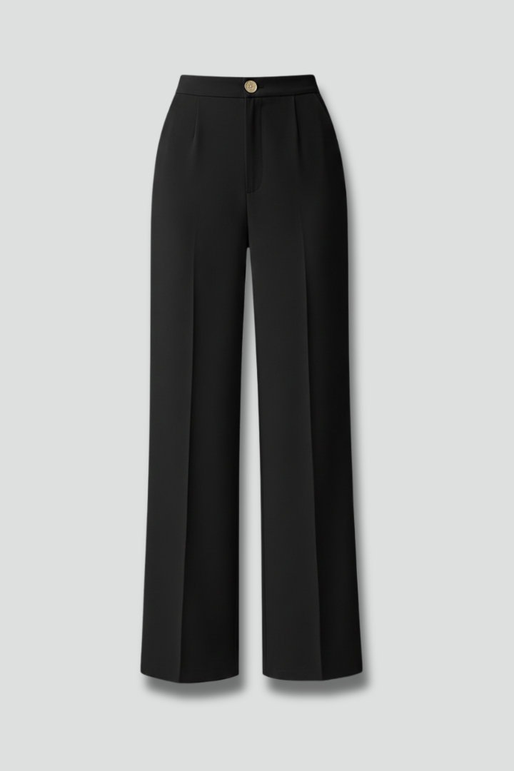 Women’s high waist palazzo trousers with wide legs from THE WHITMORE FAMILY, shown in a stylish fit on a model.