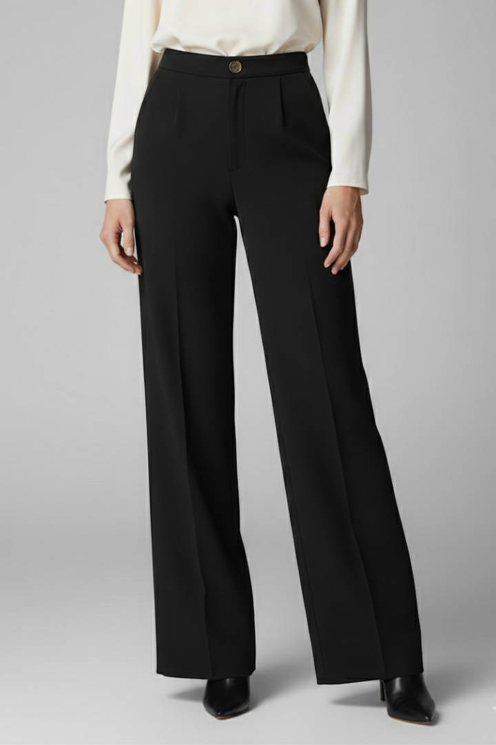 Women’s high-waist palazzo trousers with wide legs from THE WHITMORE FAMILY, shown in a stylish, flowy fit.