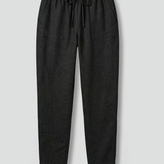 Women’s trousers with elasticated waistband and drawstring from THE WHITMORE FAMILY, featuring a relaxed fit and casual style.