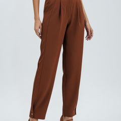 Olive green women's trousers with high waist from THE WHITMORE FAMILY, stylish and comfortable women's pants for casual wear.