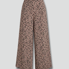 Women's Palazzo Trousers by THE WHITMORE FAMILY featuring high waist and pink polka dot pattern, flowing and stylish.