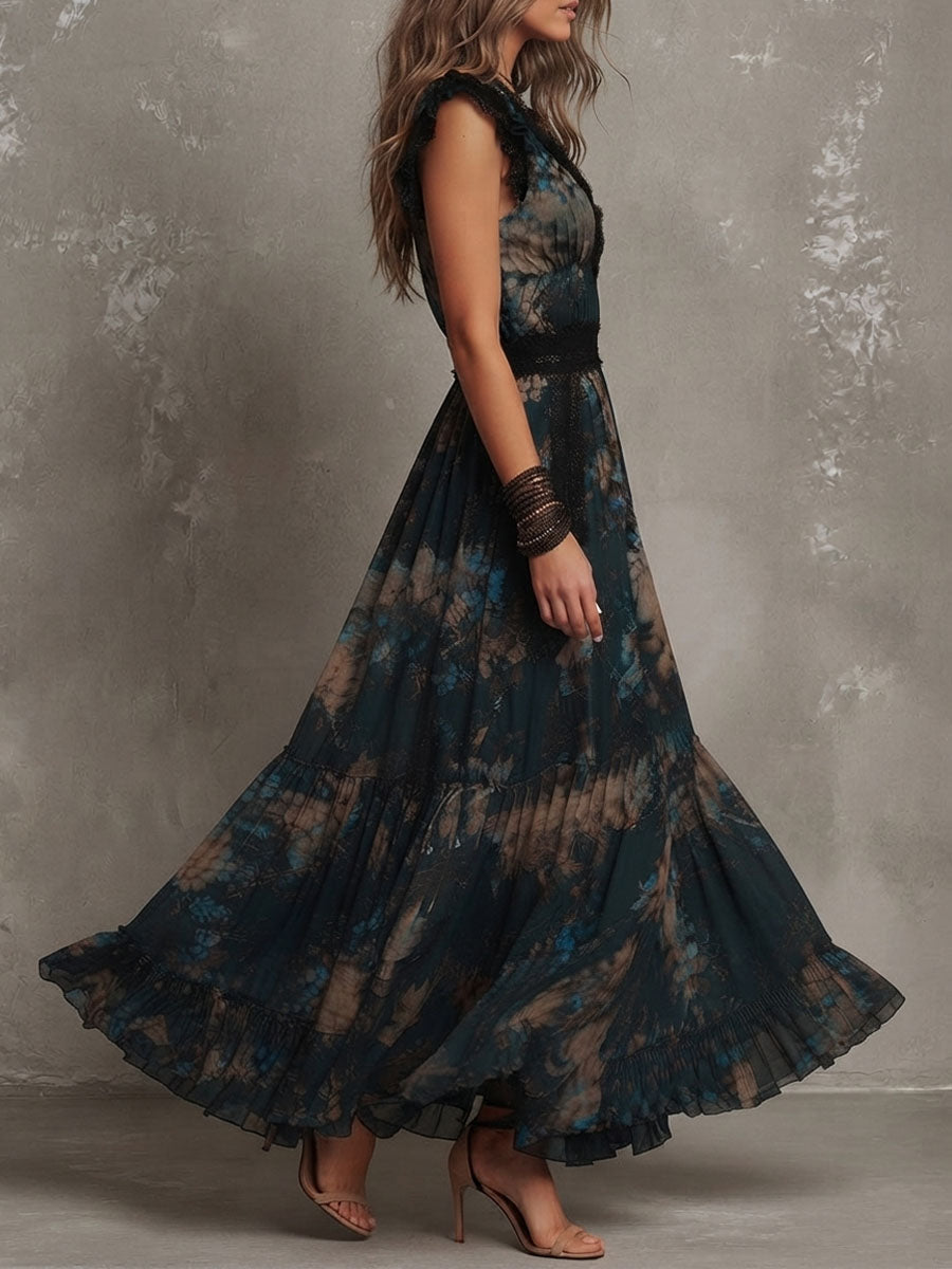 Gillian™ Maxi Dress by THE WHITMORE FAMILY, lightweight flowy fabric, sleeveless design, and ankle-length silhouette.