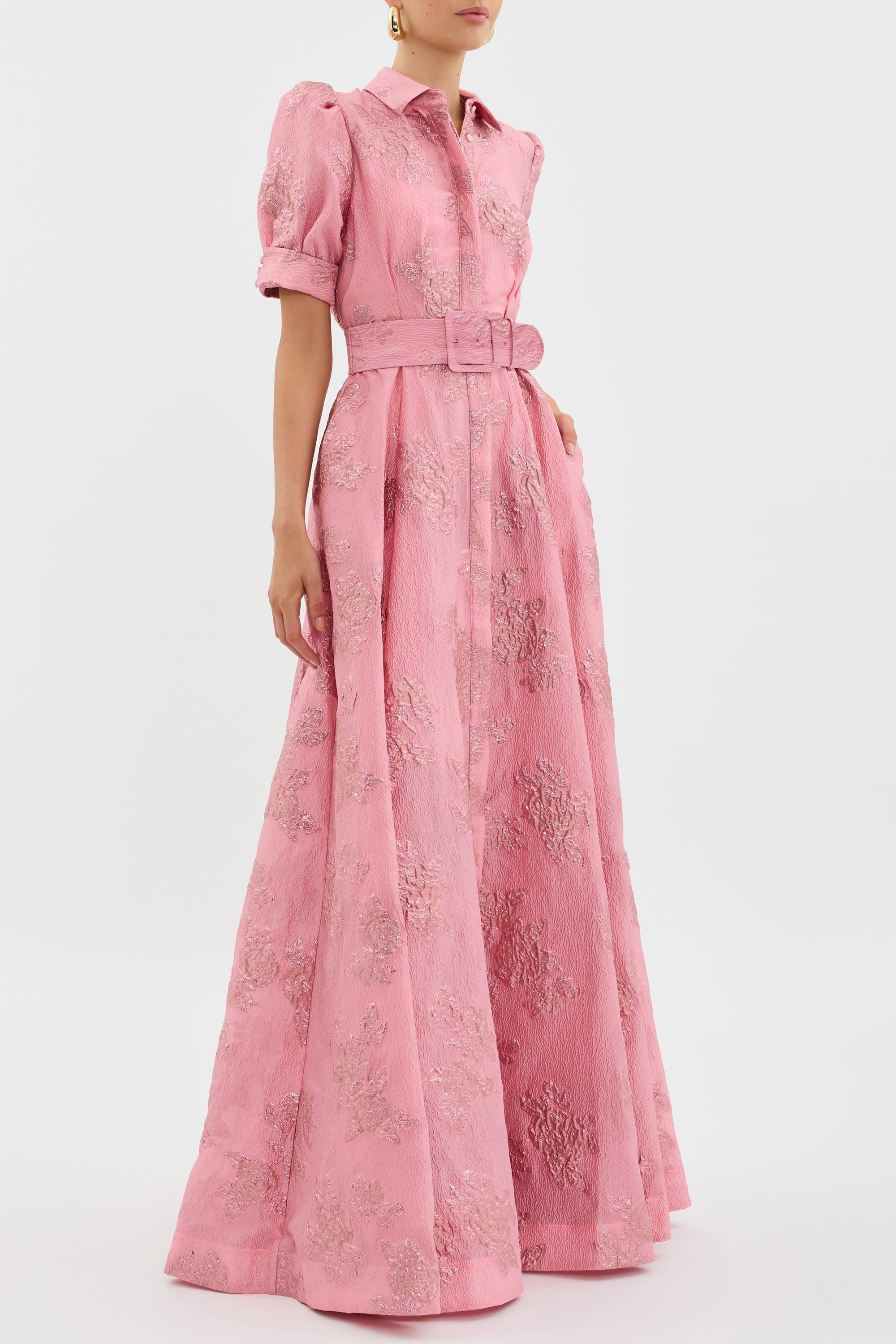 Aria dress with short puff sleeves by THE WHITMORE FAMILY, featuring a stylish and elegant design for casual or semi-formal wear.